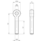 Euchner RPS-O-8-50/V5 Eyebolt for rope pull switches w/thread, M8 - Rubicon Partner Portal